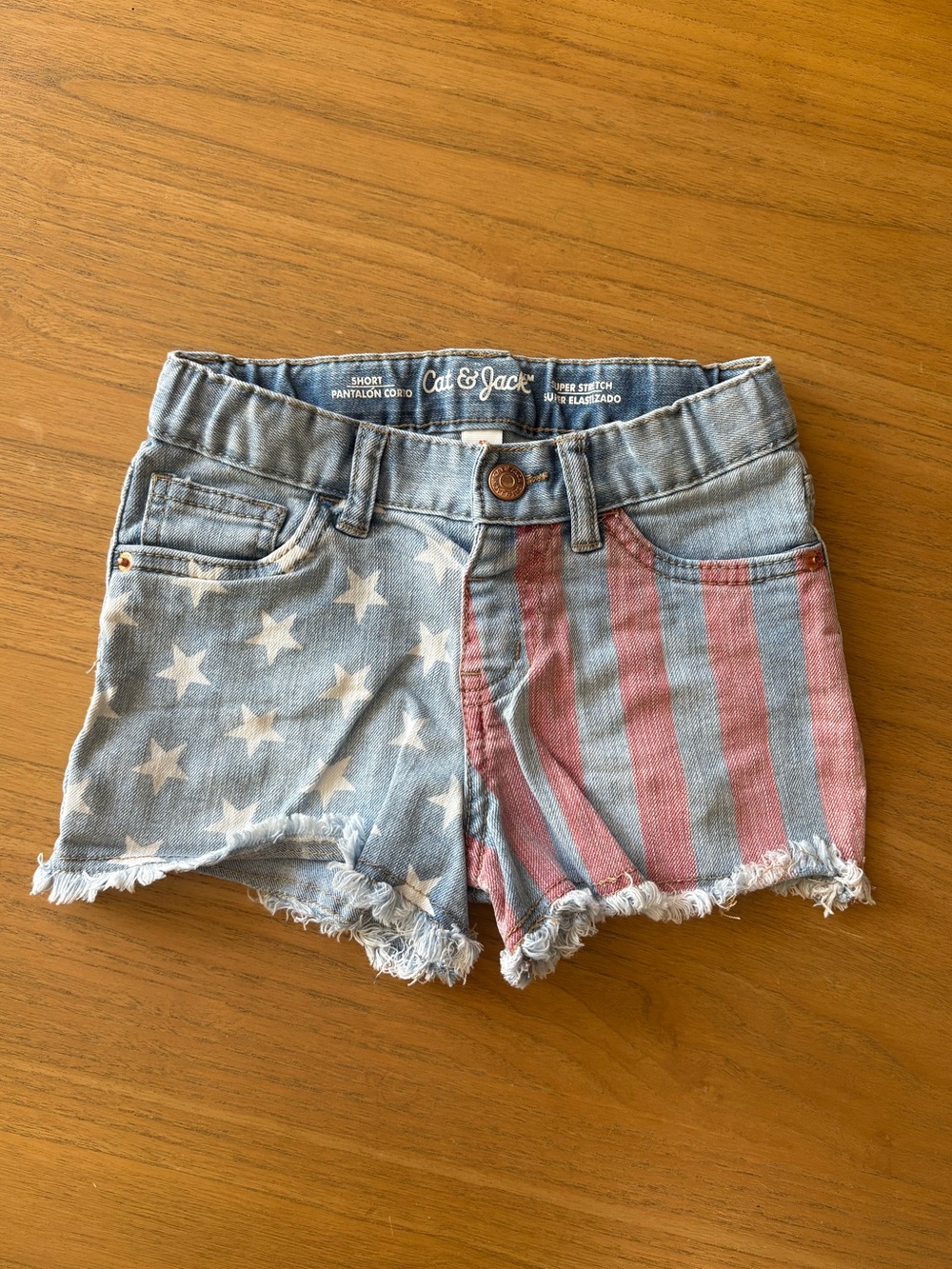 Cat & Jack Girls' Stars & Stripes Denim Shorts